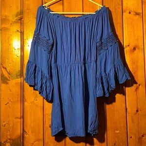 EUC Lucky Brand off the shoulder bohemian dress